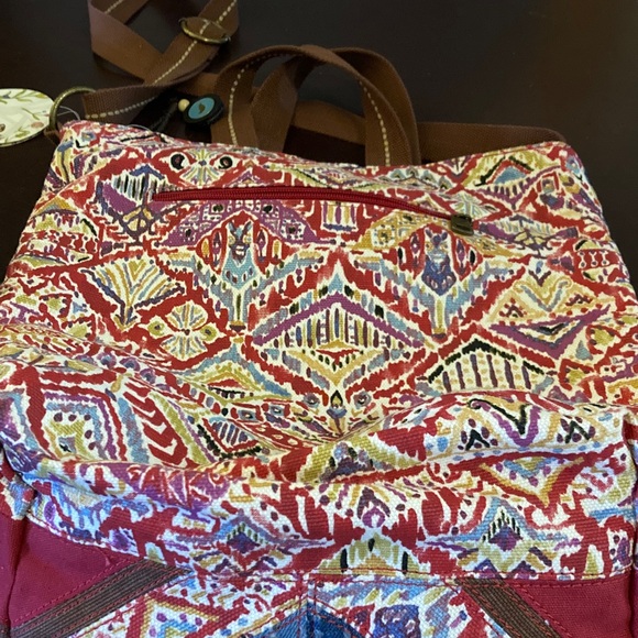 Sakroots Floral patter and Blue Denim Chevron Shoulder Bag BOHo NWT - Picture 4 of 12